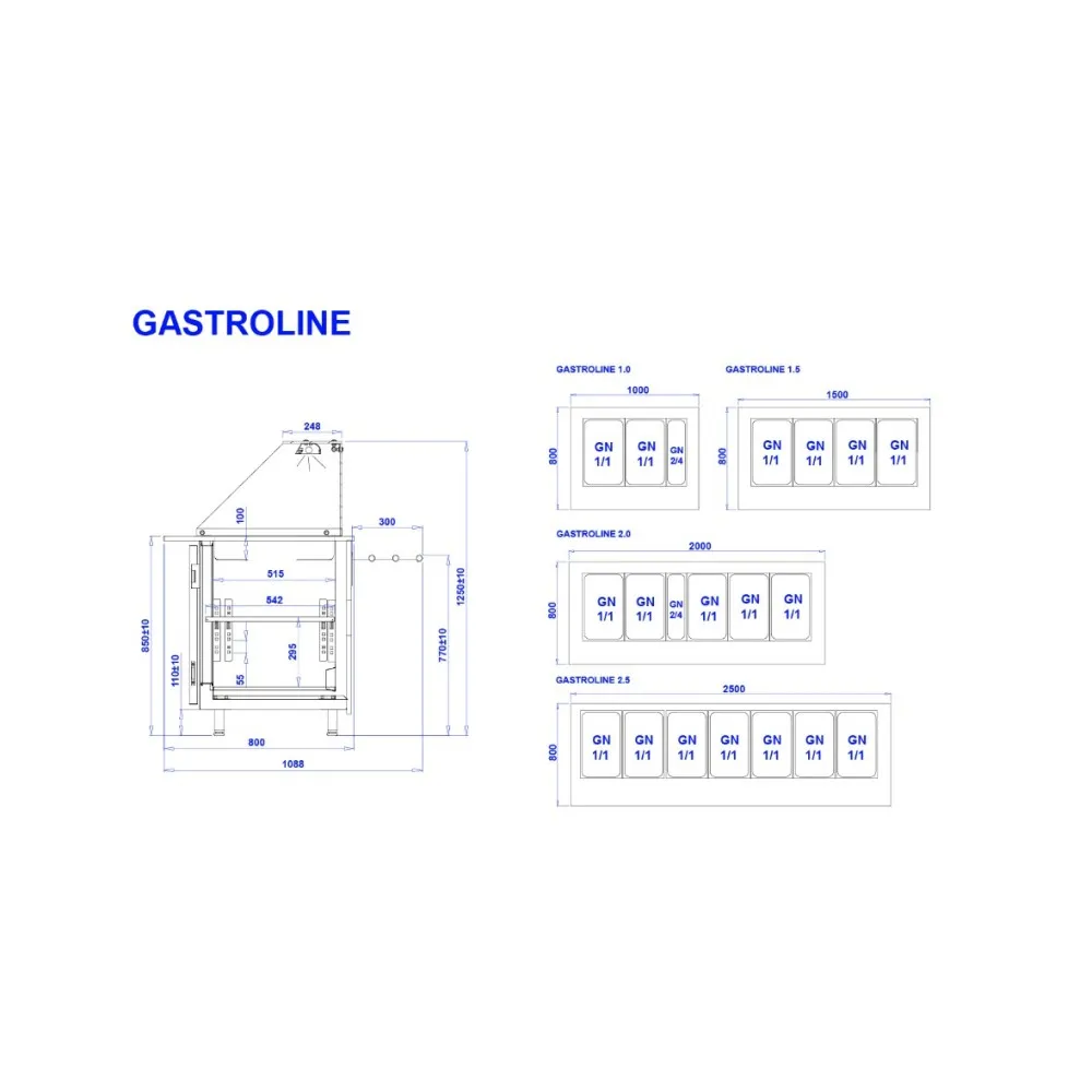 Bar à salade GASTROLINE 2500mm