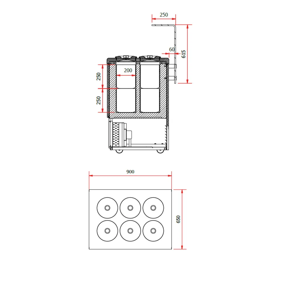 Distributeur de glace GELATO 2 900 mm