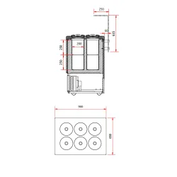 Distributeur de glace GELATO 2 900 mm
