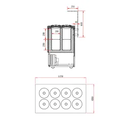 Distributeur de glace GELATO 2 1150 mm
