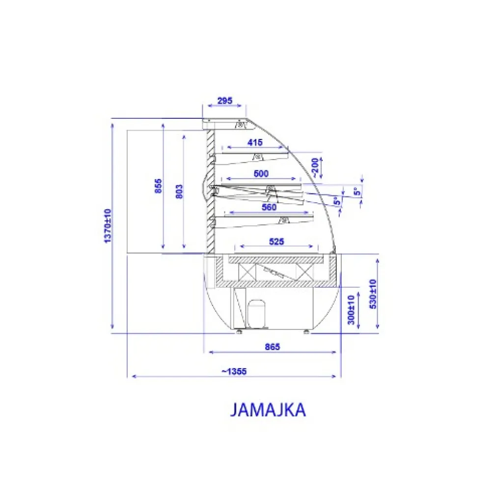 Warm showcase JAMAIKA 1310 mm REMOTE