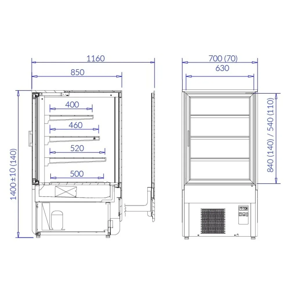 Confectionery showcase INNOVA 140.170