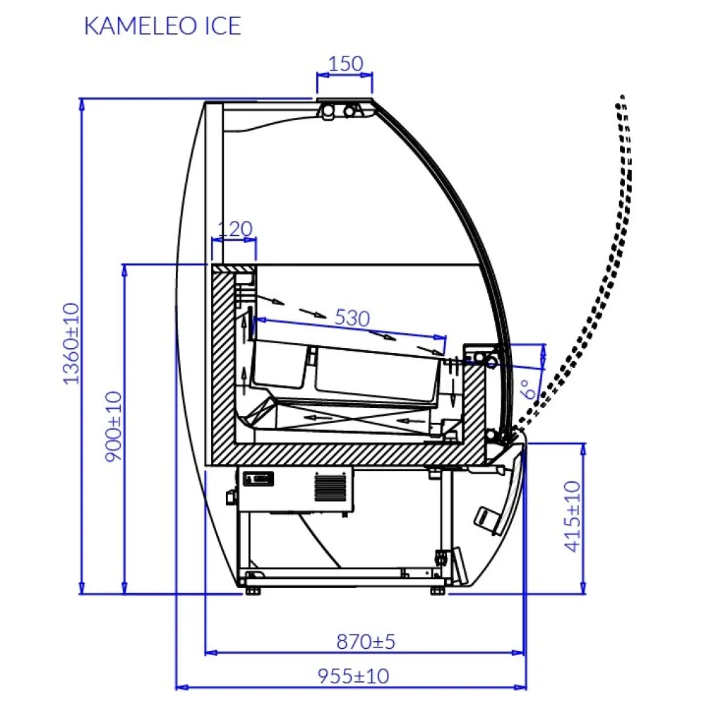Vitrine à glace KAMELEO ICE 1400mm