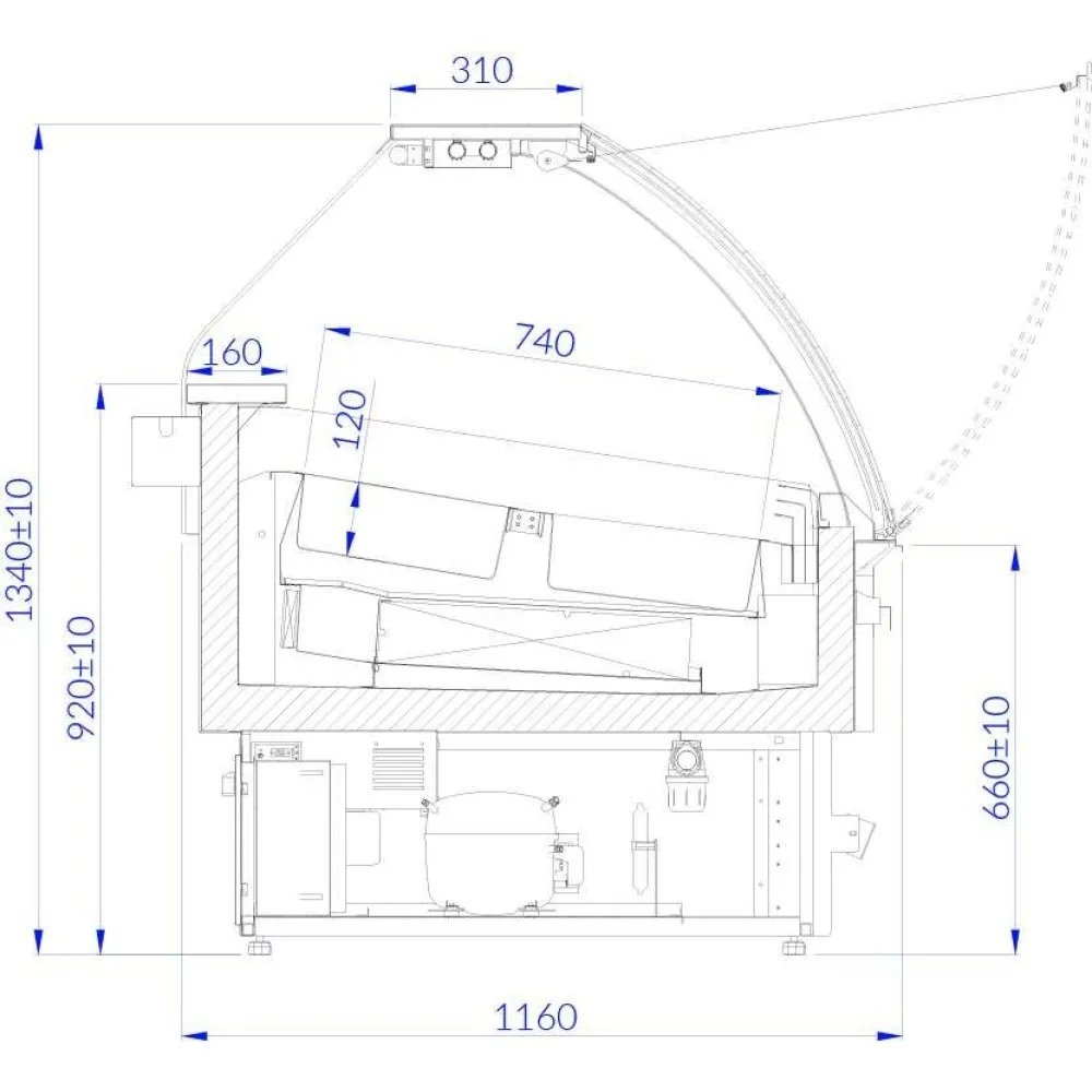 Vitrine à glaces ADRIA 1.25