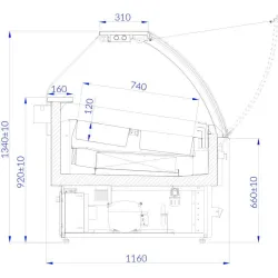 Vitrine à glaces ADRIA 1.25