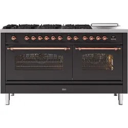 Cuisinière avec four Nostalgie 150 cm P15SNE3 7 ​​feux + 1 zone de cuisson étendue