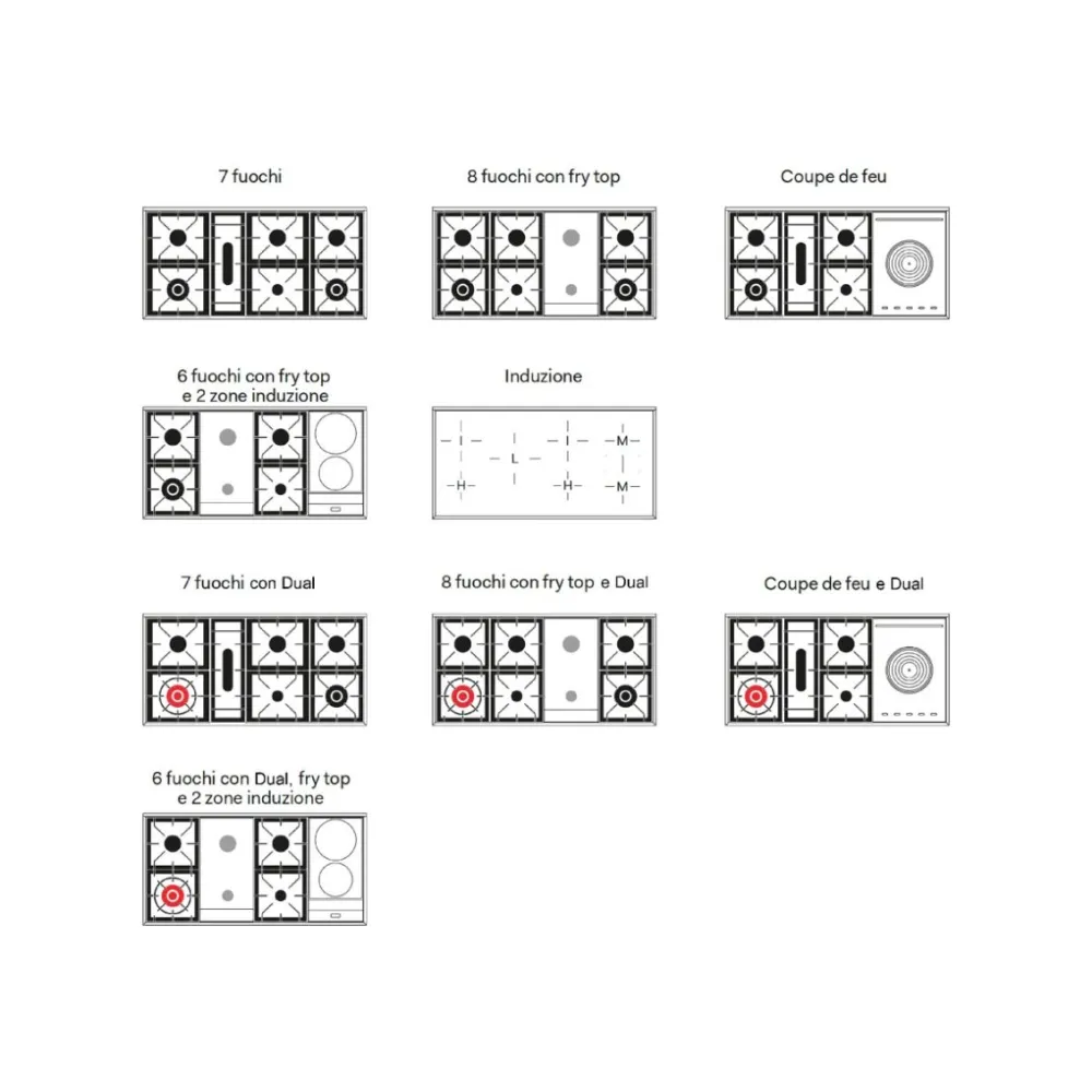 Cuisinière avec four Professional Plus 120 cm P127WE3 7 feux