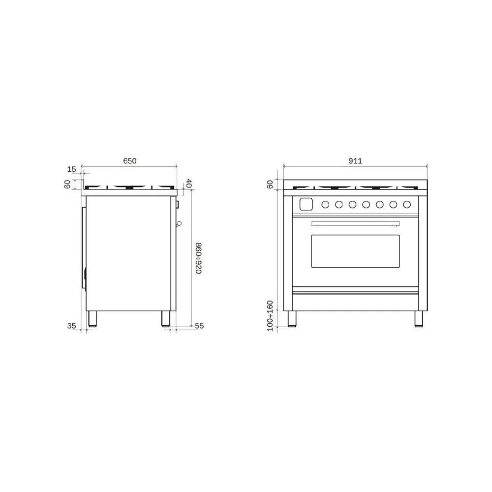 Cuisinière avec four Professional Plus 90 cm PI366WSY induction