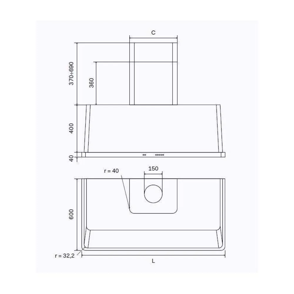 Cooker Hood Majestic AM90