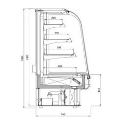 Hot showcase TOSTI GR 600mm