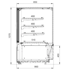 Confectionery showcase RAFAELLO NE 650 mm