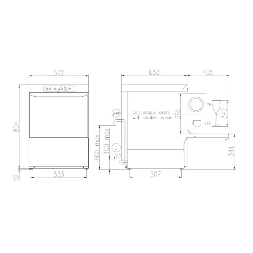 Lave-vaisselle, 500x500mm, FK 50 E M