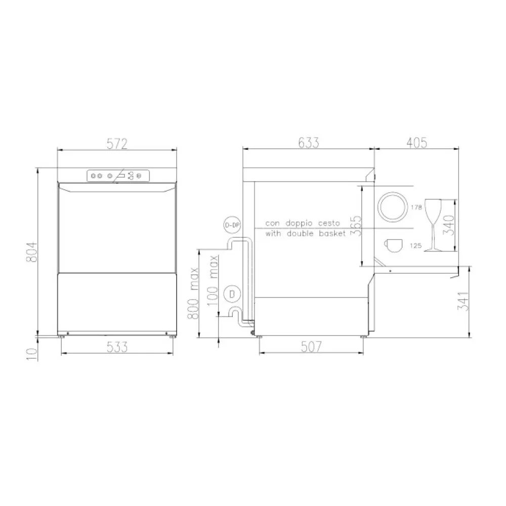 Lave-vaisselle, 500x500mm, FK 50 E