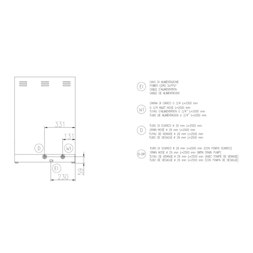 Lave-vaisselle, 500x500mm, FK 50