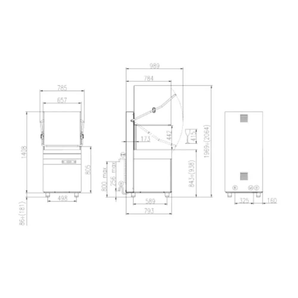 Lave-vaisselle à dôme, 500x600mm, HK 60 E