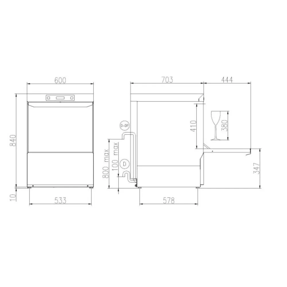 Lave-vaisselle, 500x600mm, SK 60E PRS SD