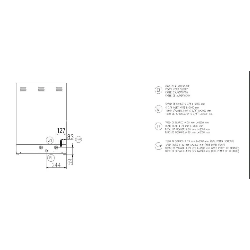 Lave-vaisselle, 500x600mm, SK 60E PRS SD