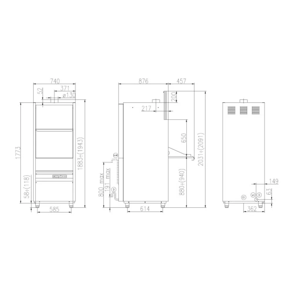 Lave-vaisselle, 565x690mm, UK 55/65 E PRS