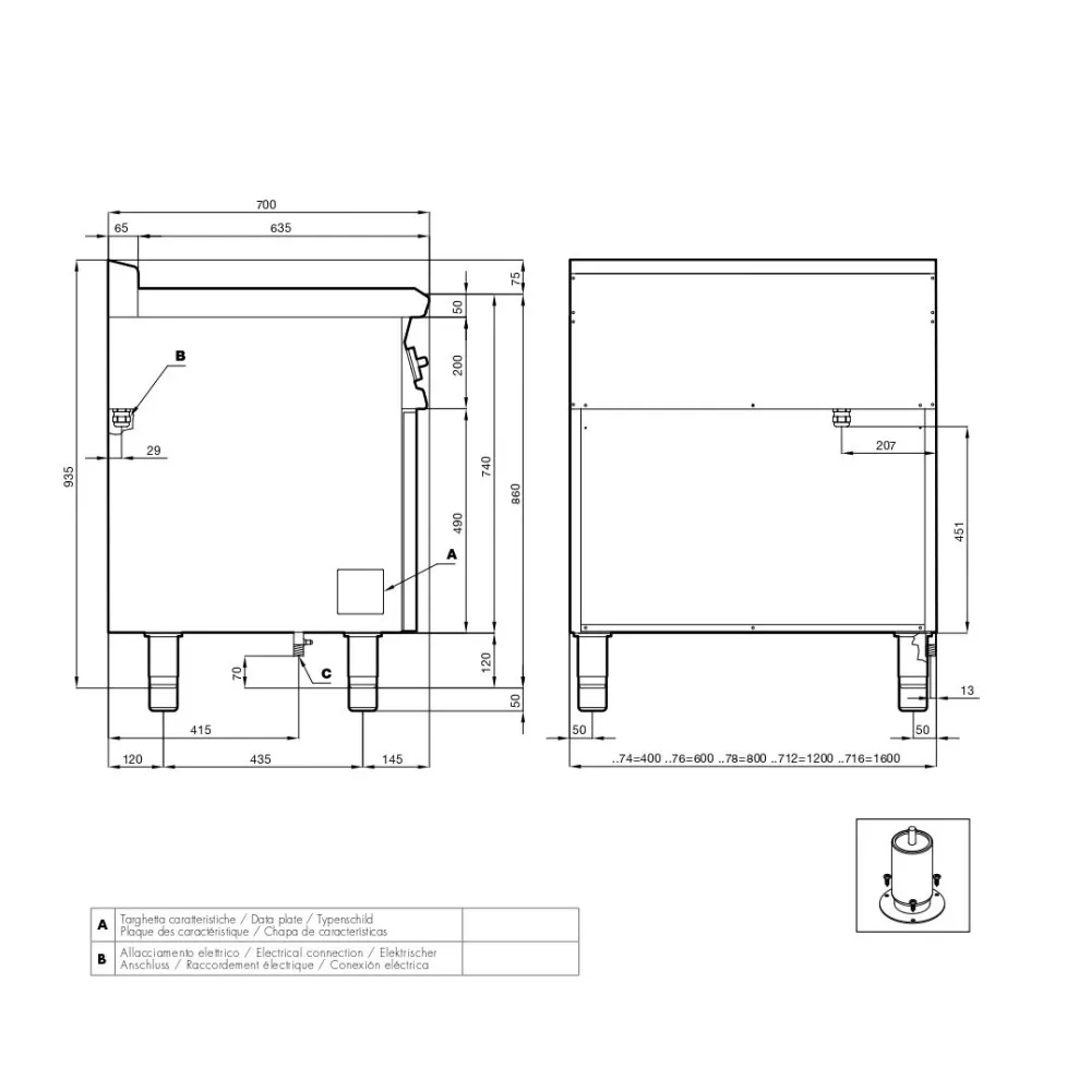 Braisière électrique fixe multifonctions 12 L BRF-78ETX