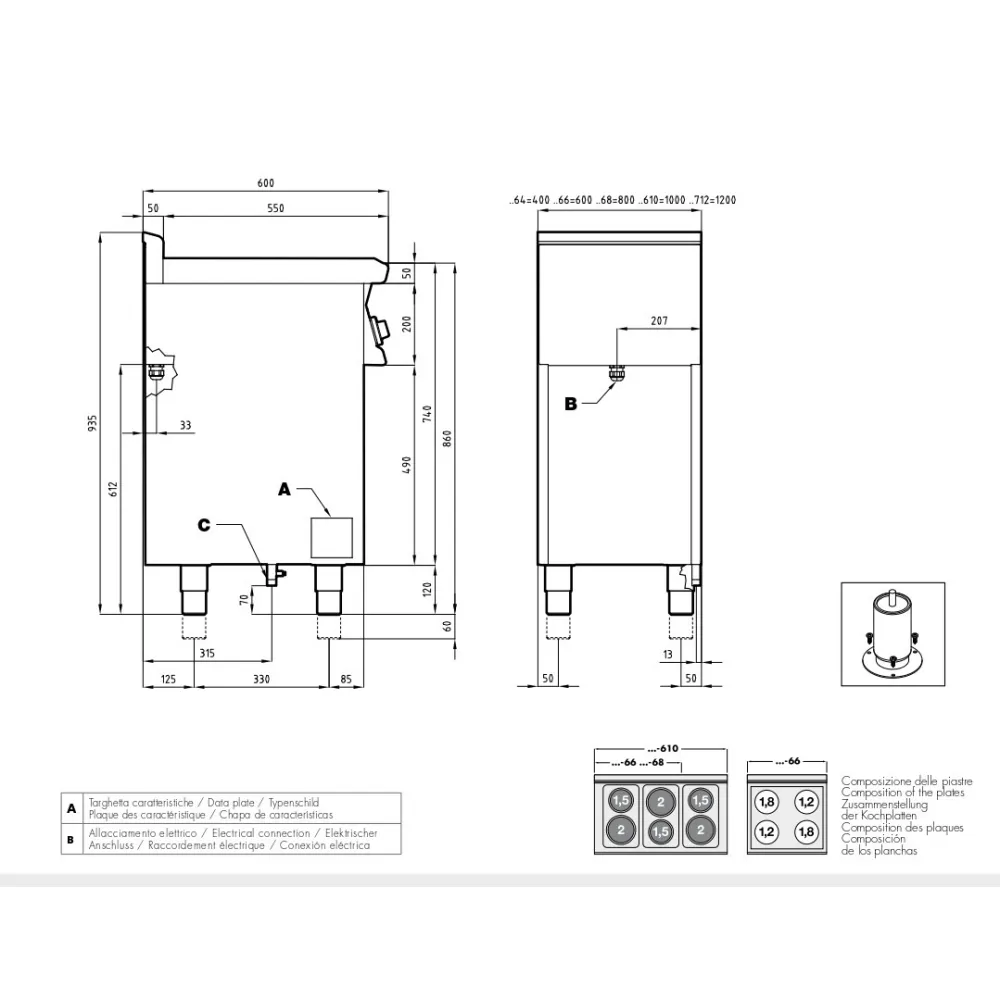 Cuisinière électrique avec four CF6-610ETX