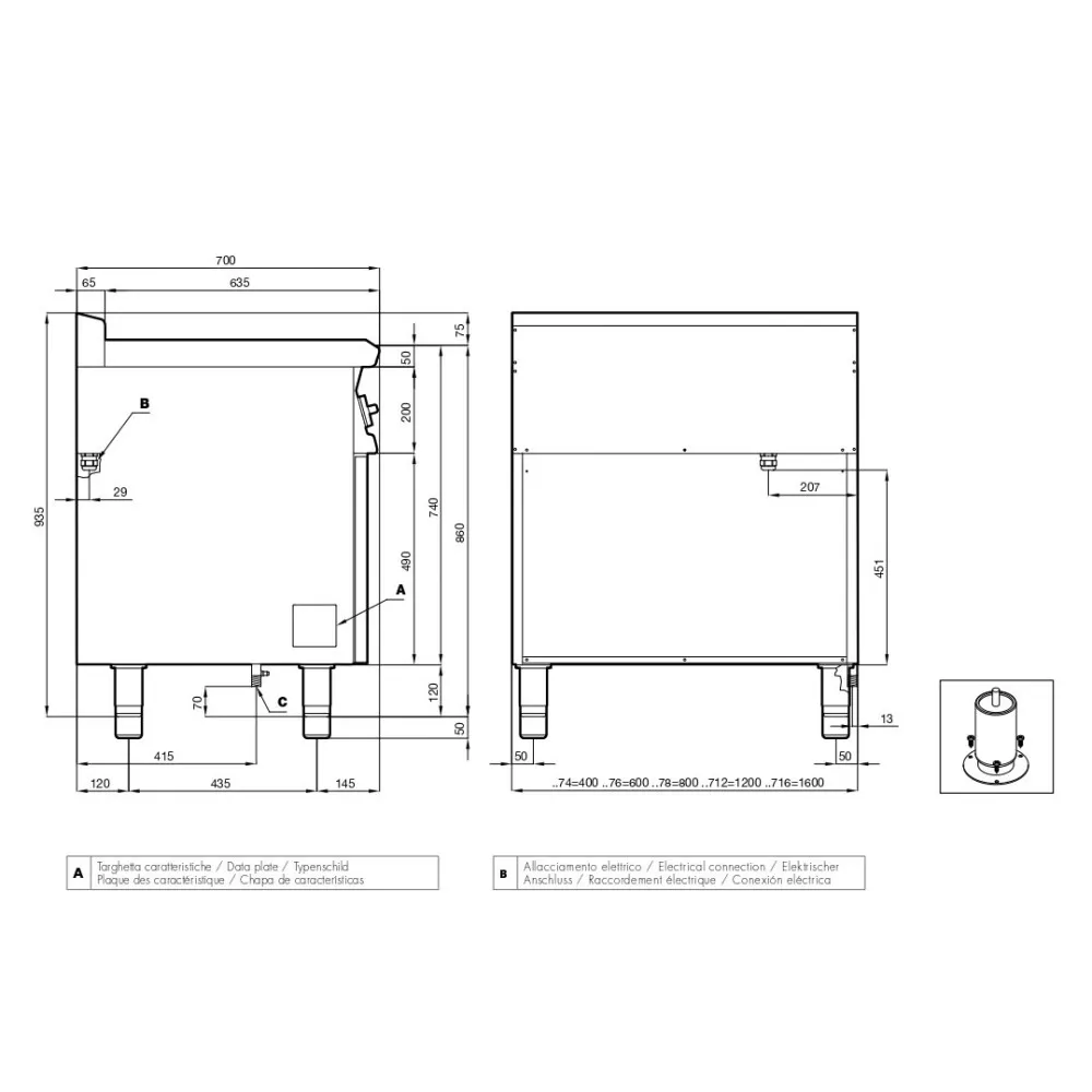 Cuisinière électrique avec four CFC4-78ETX