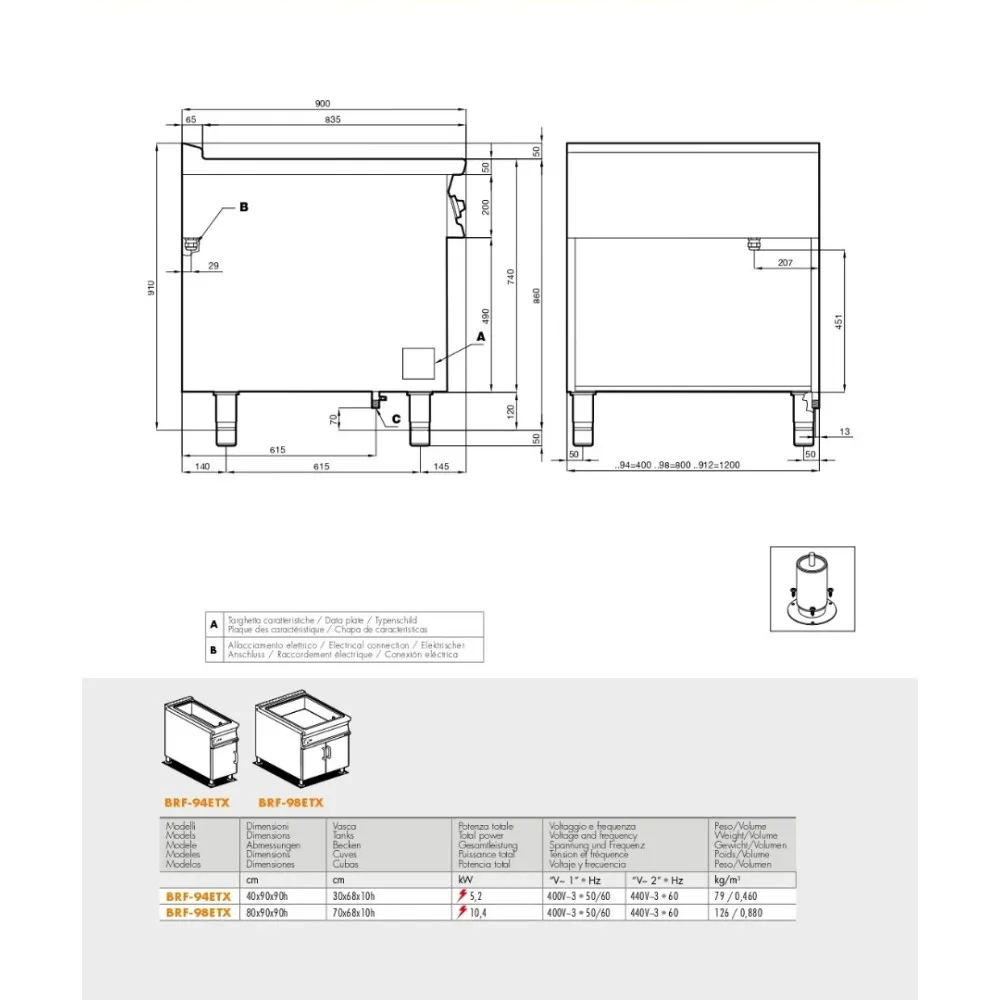 Braisière électrique fixe multifonctions BRF-94ETX