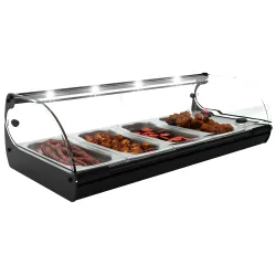 Vitrine chauffante pour bacs Cristal 4 | 4x GN 1/3