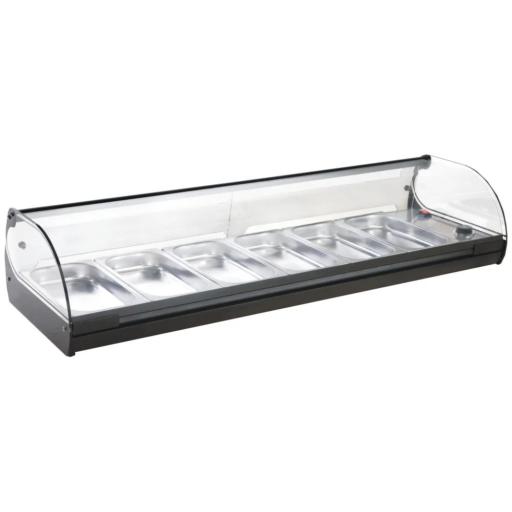 Vitrine chauffante pour bacs Cristal 6 | 6x GN 1/3