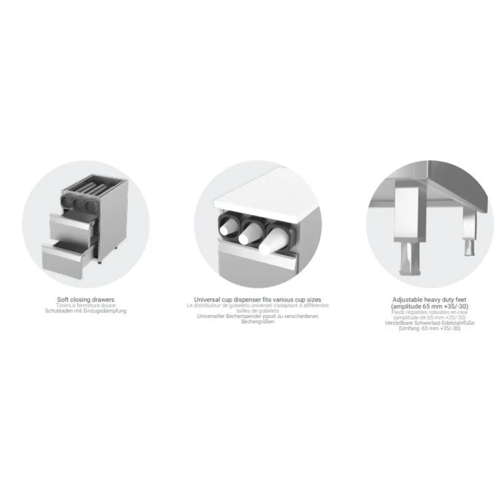 Module with Cup Dispensers with 1 drawer 350 mm