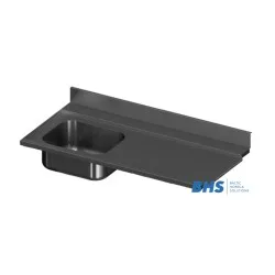 Plateau de table en acier inoxydable avec évier