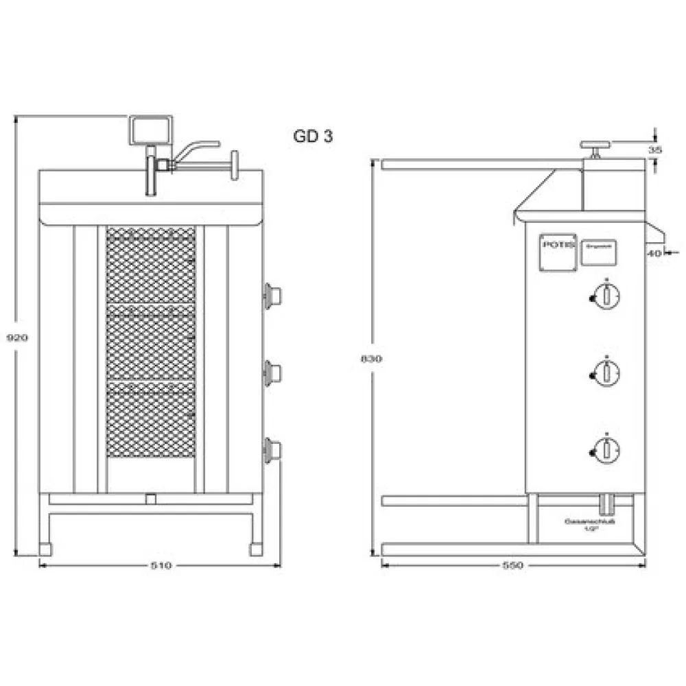Gas gyros maker GD3/S 40kg