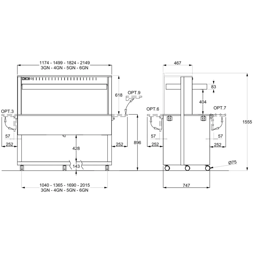 BUFFET CHAUD-MARMIT ATHENA 4 BM/W