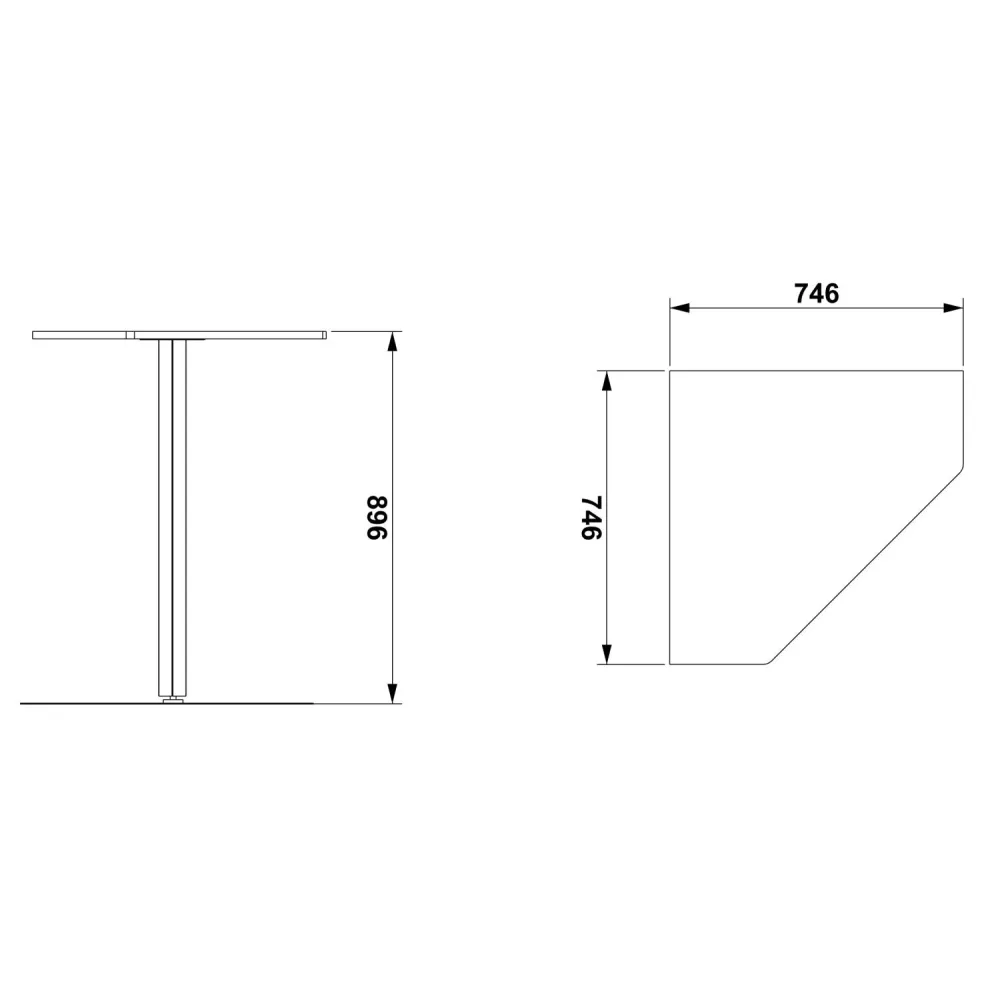 MODULE D'ANGLE 90° AVEC PIED ET ÉTAGÈRE SUPÉRIEURE EN BOIS ATHENA A 90-1