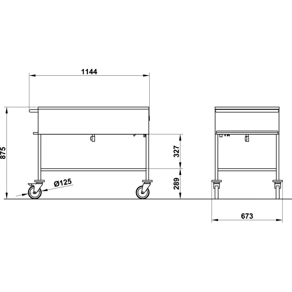 CHARIOT THERMIQUE BAIN MARIE EN ACIER INOXYDABLE CAPRICORNO 3 GN1/1