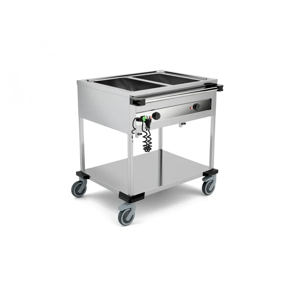 CHARIOT BAIN-MARIE EN ACIER INOXYDABLE COMPASS 2 F SEP