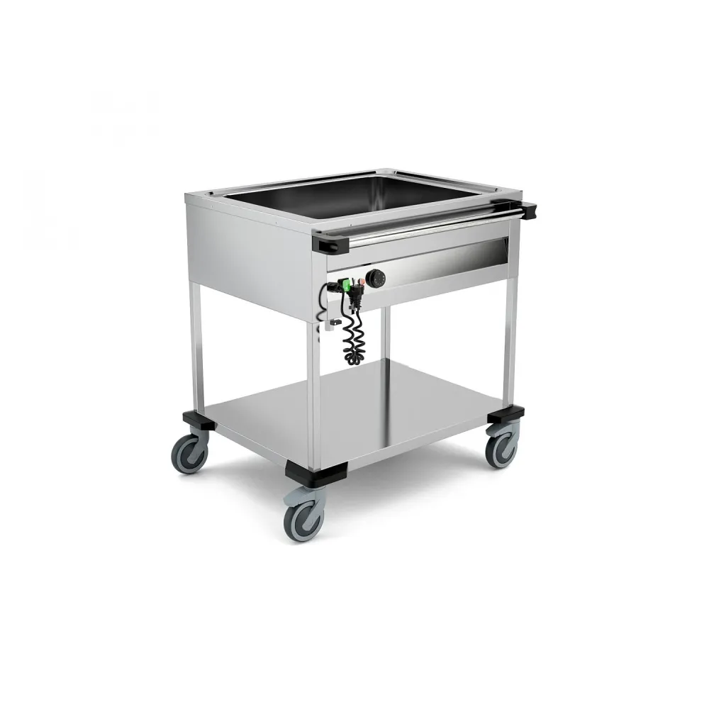CHARIOT BAIN-MARIE EN ACIER INOXYDABLE COMPASS 2 F