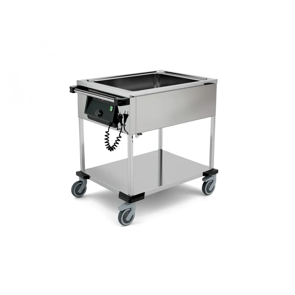 CHARIOT BAIN-MARIE EN ACIER INOXYDABLE COMPASS 2BM