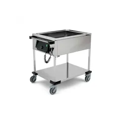 CHARIOT BAIN-MARIE EN ACIER INOXYDABLE COMPASS 2BM