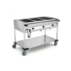 CHARIOT BAIN-MARIE EN ACIER INOXYDABLE COMPASS 3 F SEP
