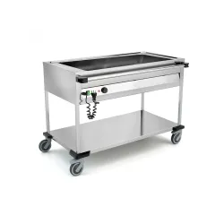CHARIOT BAIN-MARIE EN ACIER INOXYDABLE COMPASS 3 F