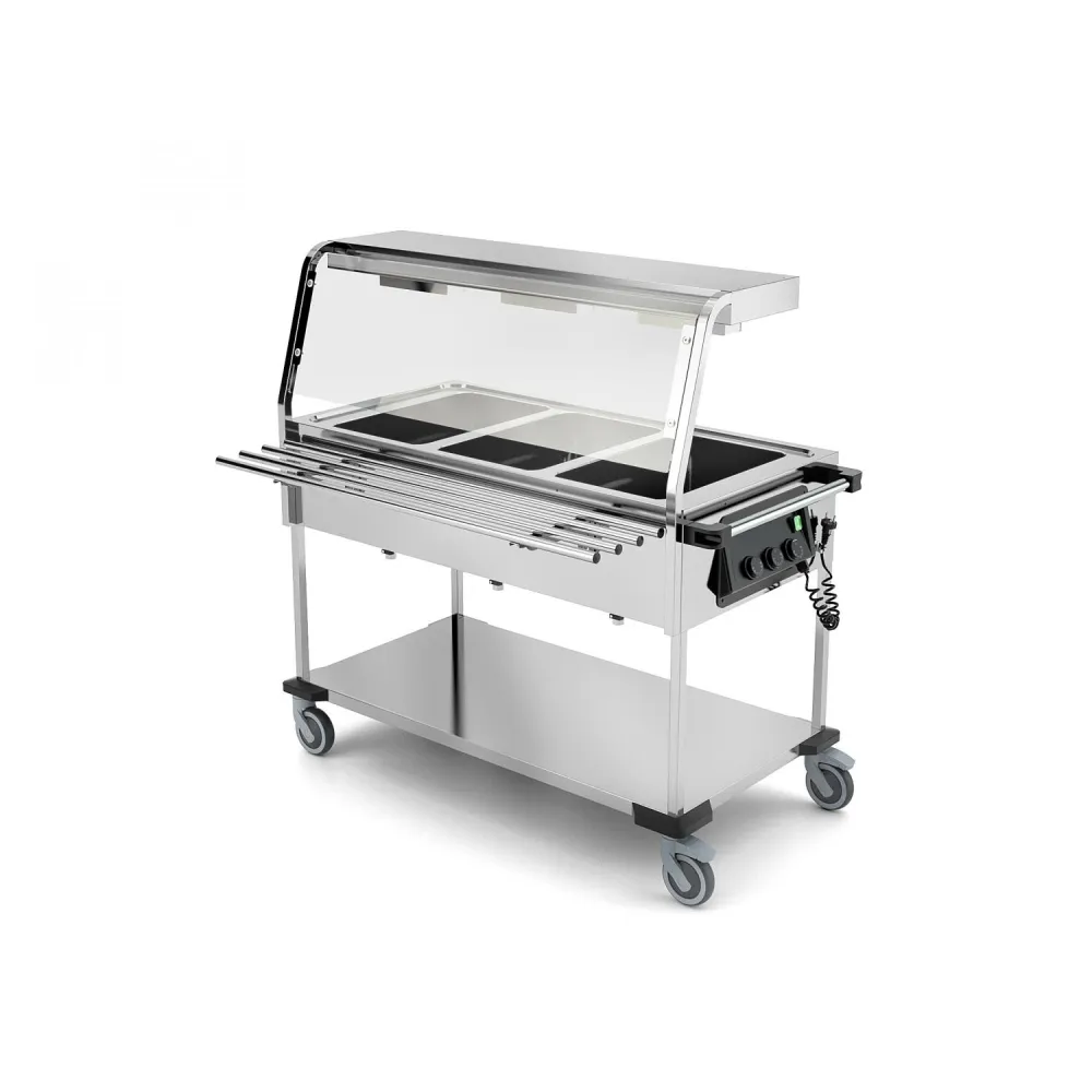 CHARIOT BAIN MARIE AVEC LAMPES HALOGÈNES COMPASS 3 HALO SEP