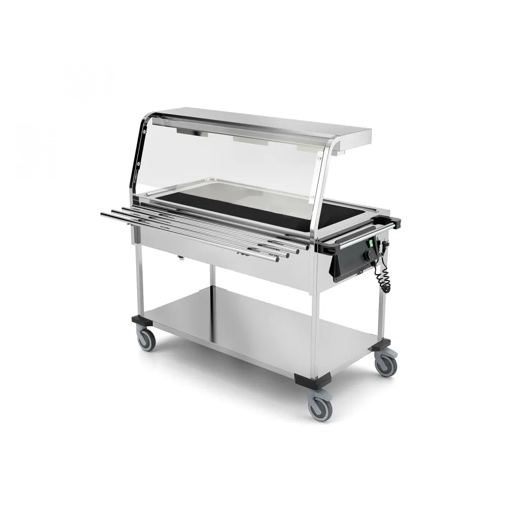 CHARIOT BAIN MARIE AVEC LAMPES HALOGÈNES COMPASS 3 HALO