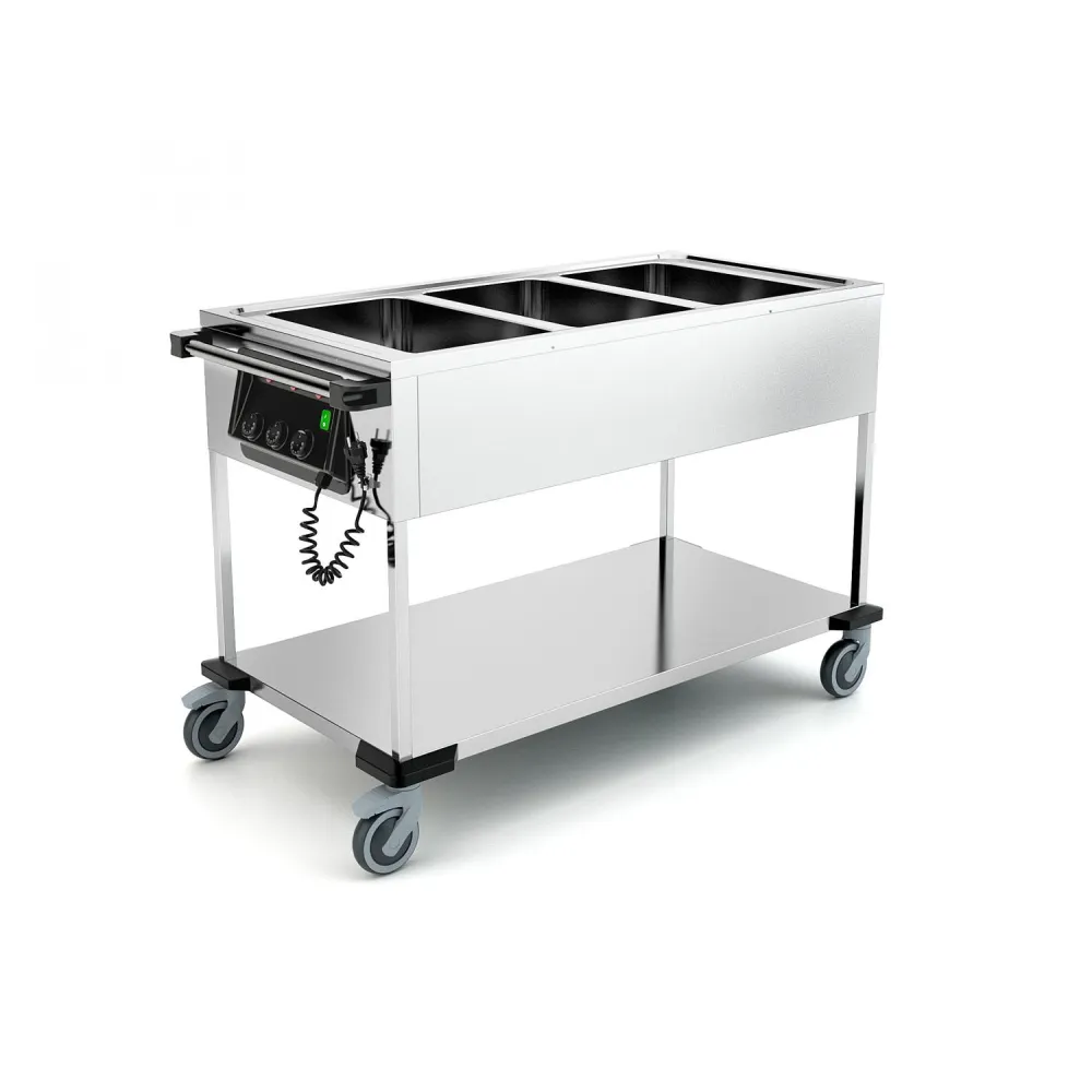 CHARIOT BAIN-MARIE EN ACIER INOXYDABLE COMPASS 3 SEP