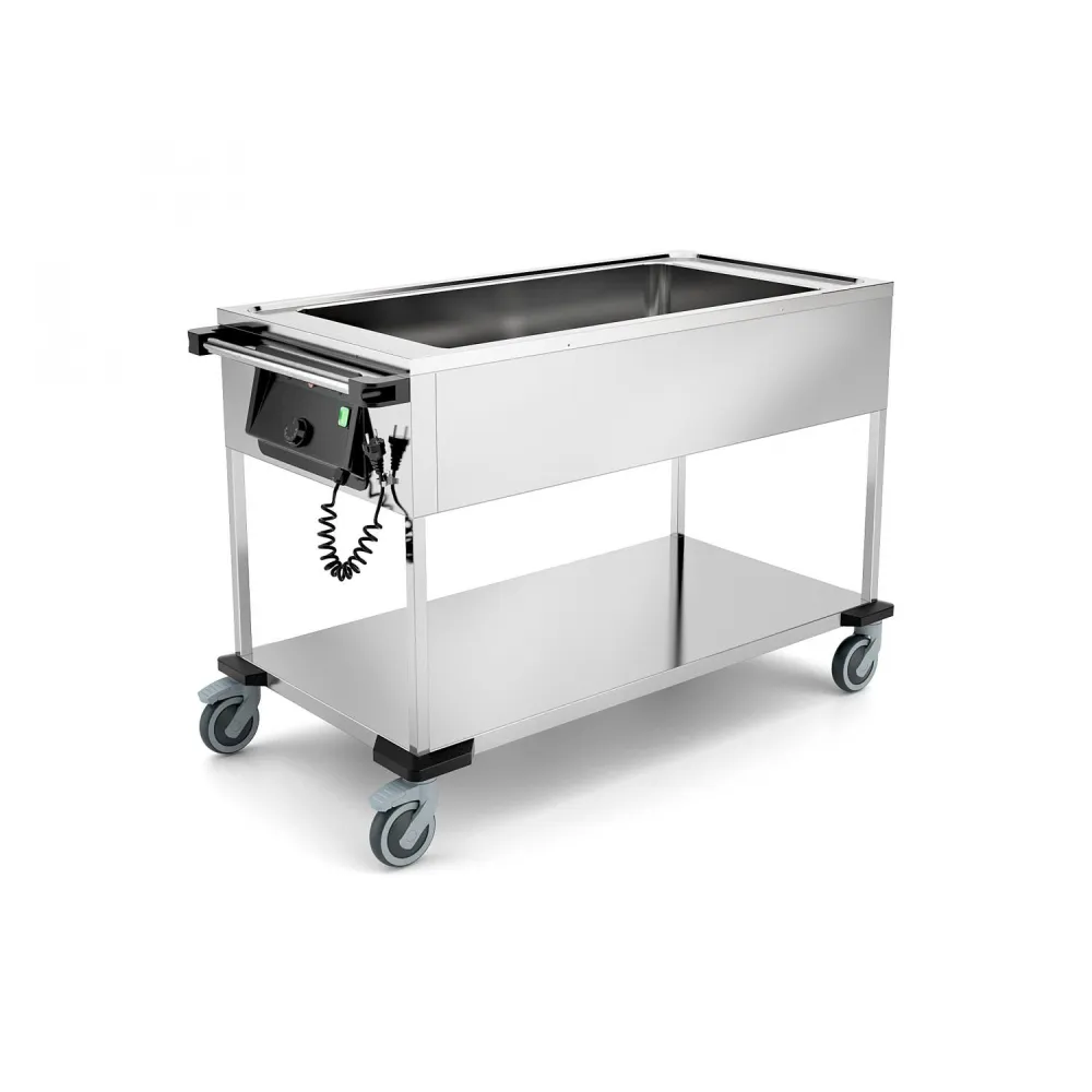 CHARIOT BAIN-MARIE EN ACIER INOXYDABLE COMPASS 3BM