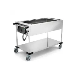 CHARIOT BAIN-MARIE EN ACIER INOXYDABLE COMPASS 3BM