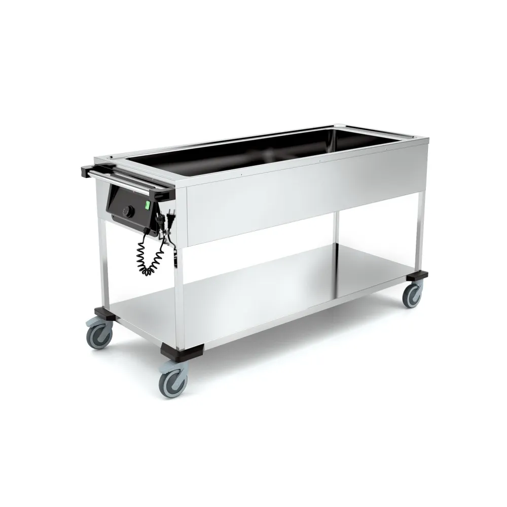 CHARIOT BAIN-MARIE EN ACIER INOXYDABLE COMPASS 4BM