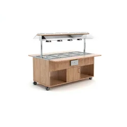 BUFFET CHAUFFANT BAIN MARIE AVEC LAMPES INFRAROUGES HAPPY 4 BM/INFRA
