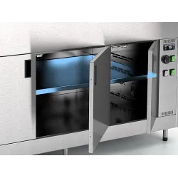 Buffet chauffant Bain-Marie assisté par ventilateur avec compartiment inférieur OMNIA 2BM/SC
