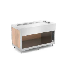 BUFFET AVEC PLATEAU CHAUFFANT EN ACIER INOXYDABLE OMNIA 3PC-IN