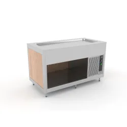 BUFFET RÉFRIGÉRÉ AVEC PLAN DE TRAVAIL EN ACIER INOXYDABLE OMNIA 3PR-IN